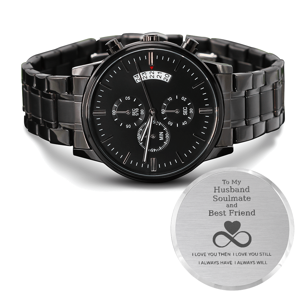 TO MY HUSBAND SOULMATE AND BEST FRIEND | I WILL ALWAYS LOVE YOU | CHRONOGRAPH WATCH