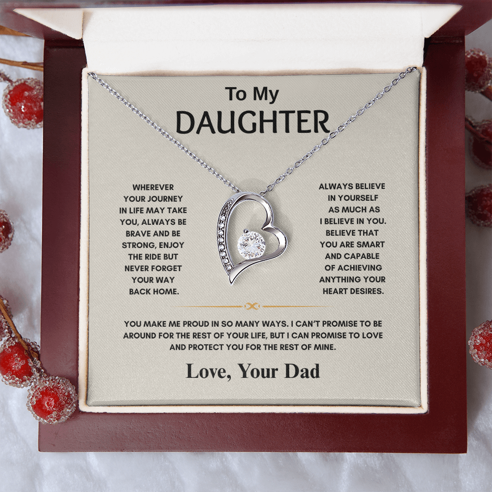 TO MY DAUGHTER | NEVER FORGET YOUR WAY BACK HOME | FOREVER LOVE HEART NECKLACE