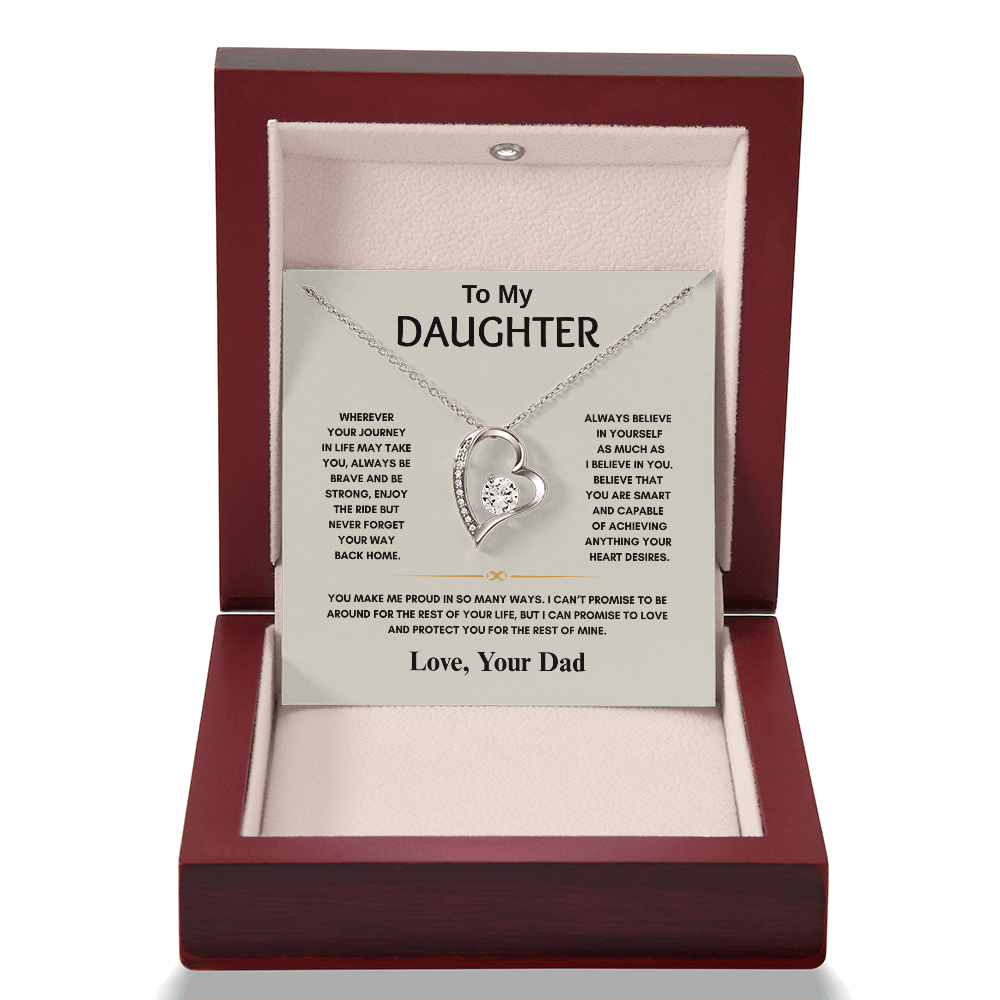 TO MY DAUGHTER | NEVER FORGET YOUR WAY BACK HOME | FOREVER LOVE HEART NECKLACE