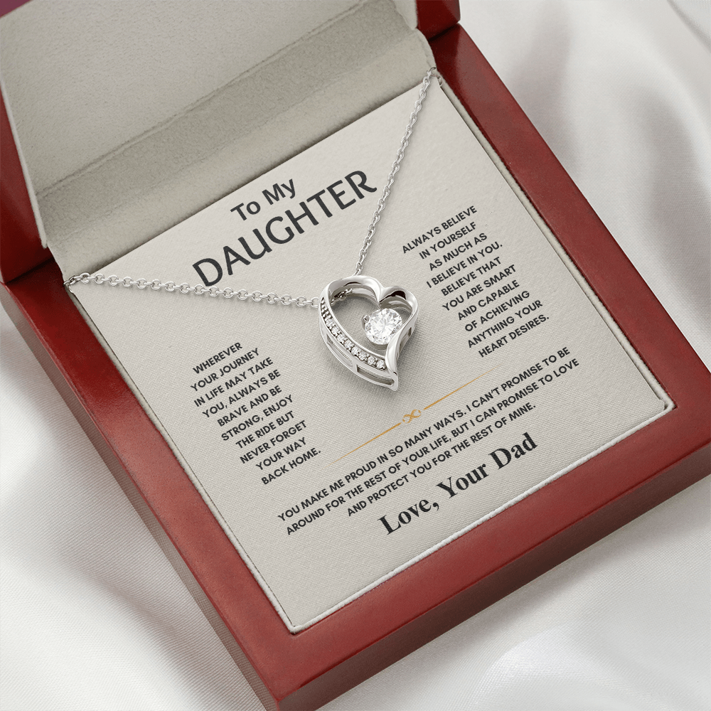 TO MY DAUGHTER | NEVER FORGET YOUR WAY BACK HOME | FOREVER LOVE HEART NECKLACE