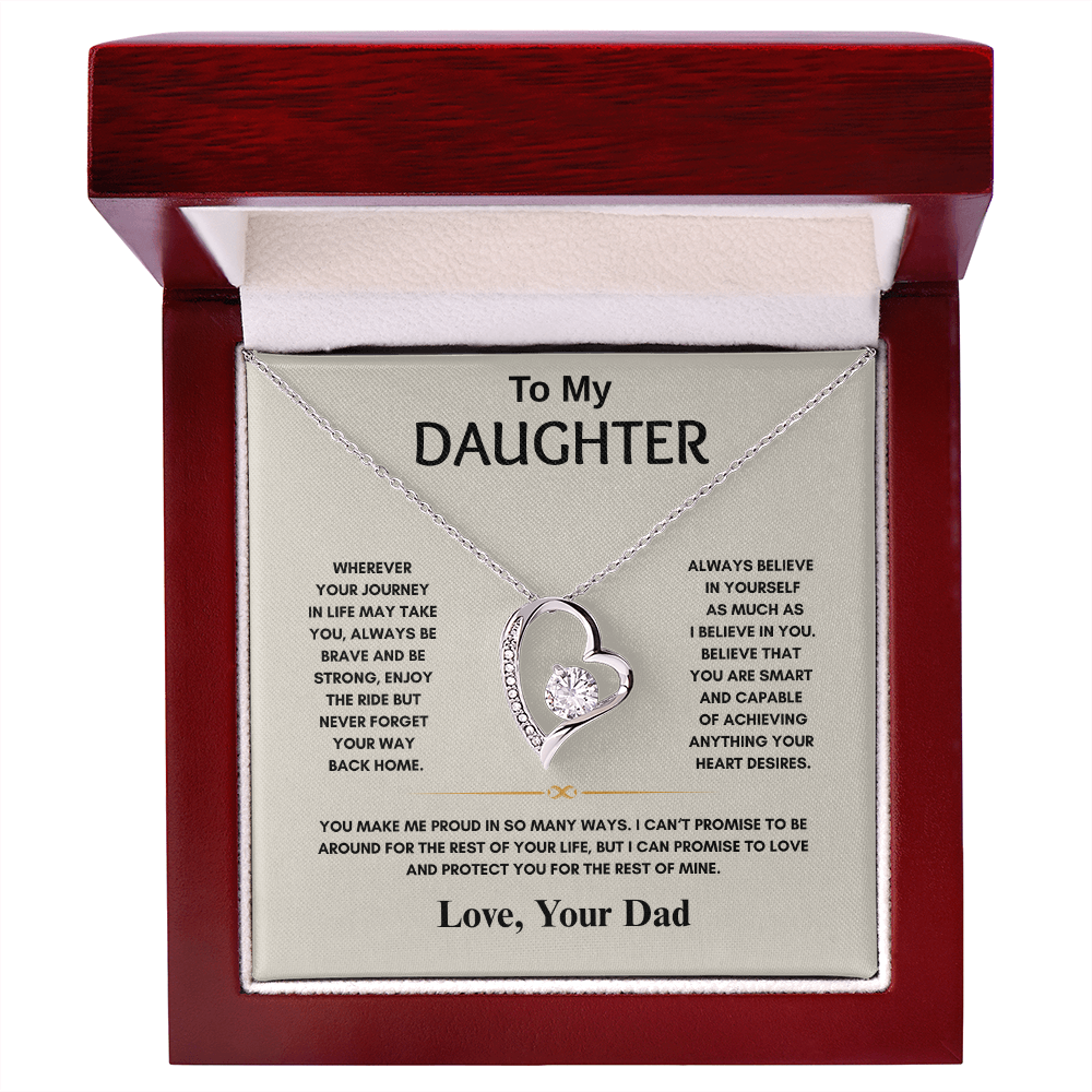 TO MY DAUGHTER | NEVER FORGET YOUR WAY BACK HOME | FOREVER LOVE HEART NECKLACE