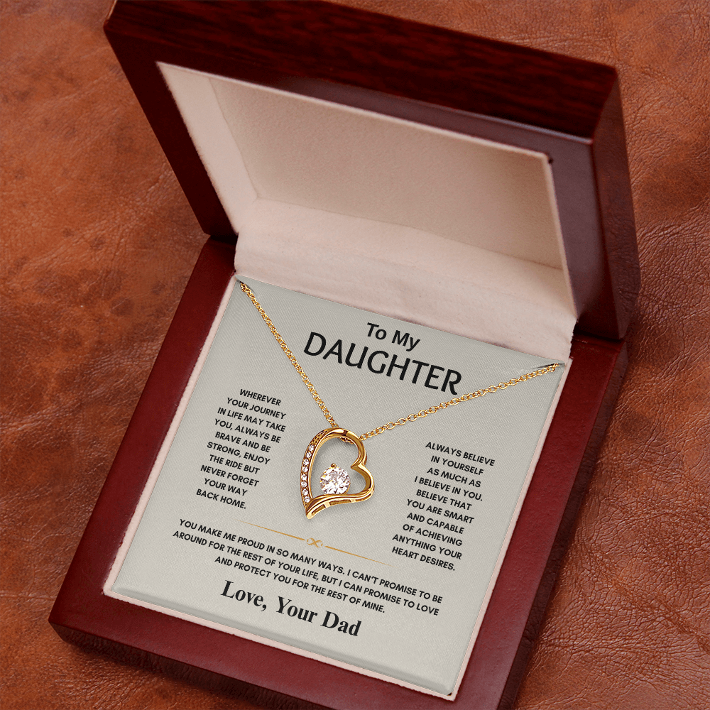 TO MY DAUGHTER | NEVER FORGET YOUR WAY BACK HOME | FOREVER LOVE HEART NECKLACE