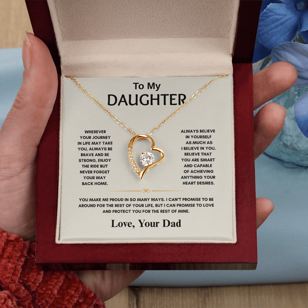 TO MY DAUGHTER | NEVER FORGET YOUR WAY BACK HOME | FOREVER LOVE HEART NECKLACE