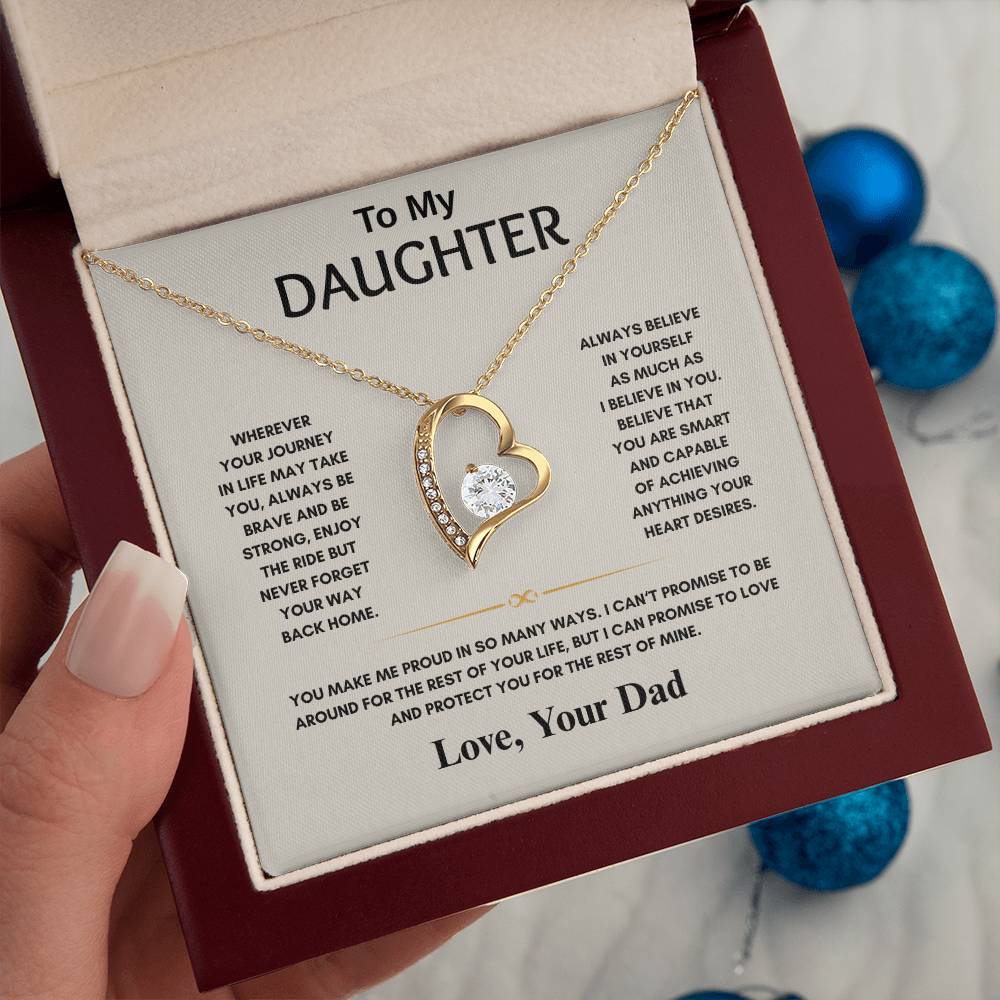 TO MY DAUGHTER | NEVER FORGET YOUR WAY BACK HOME | FOREVER LOVE HEART NECKLACE