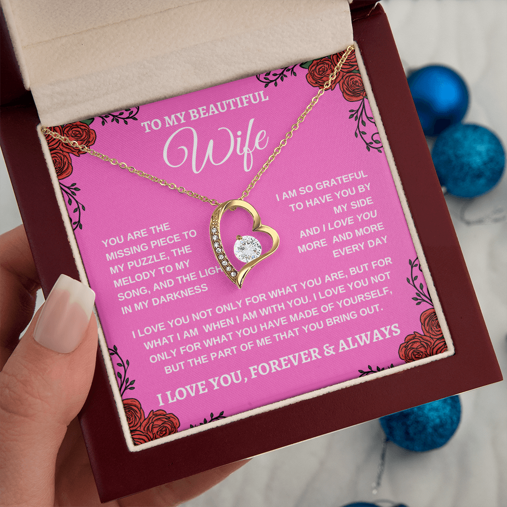 TO MY BEAUTIFUL WIFE |I LOVE YOU MORE AND MORE | FOREVER LOVE NECKLACE