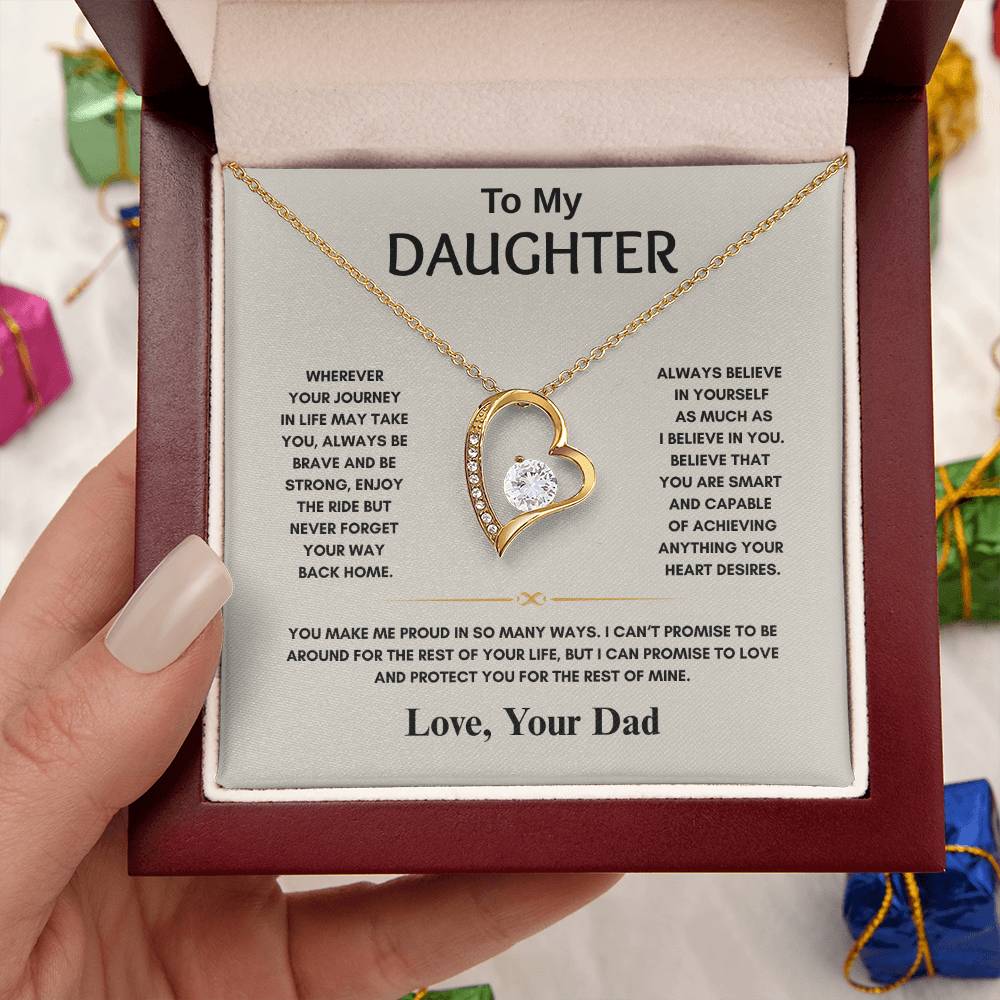 TO MY DAUGHTER | NEVER FORGET YOUR WAY BACK HOME | FOREVER LOVE HEART NECKLACE