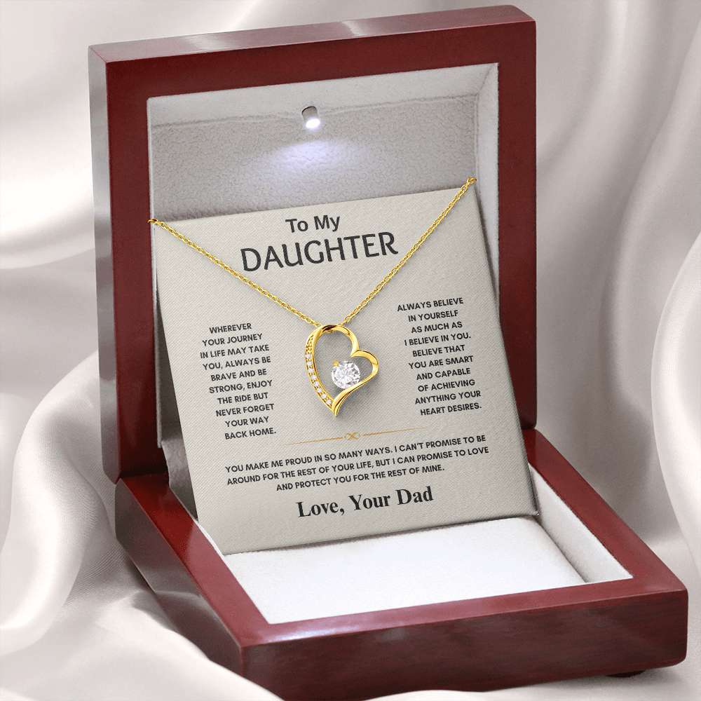 TO MY DAUGHTER | NEVER FORGET YOUR WAY BACK HOME | FOREVER LOVE HEART NECKLACE