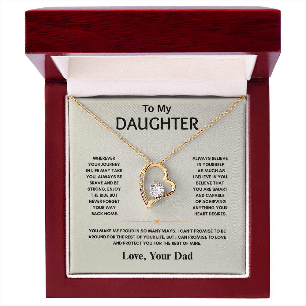 TO MY DAUGHTER | NEVER FORGET YOUR WAY BACK HOME | FOREVER LOVE HEART NECKLACE