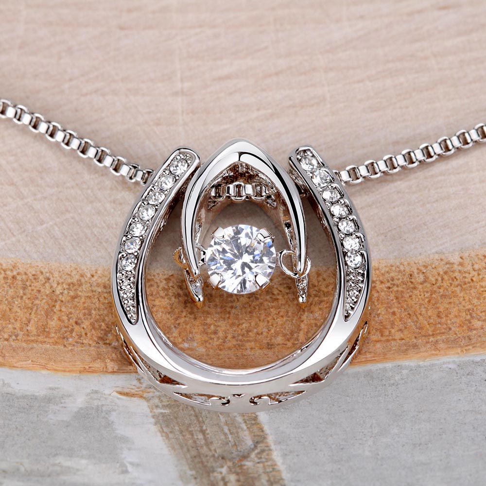 TO MY BEAUTIFUL WIFE | LOVE OF MY LIFE | LUCKY HORSESHOE AND WISHBONE NECKLACE