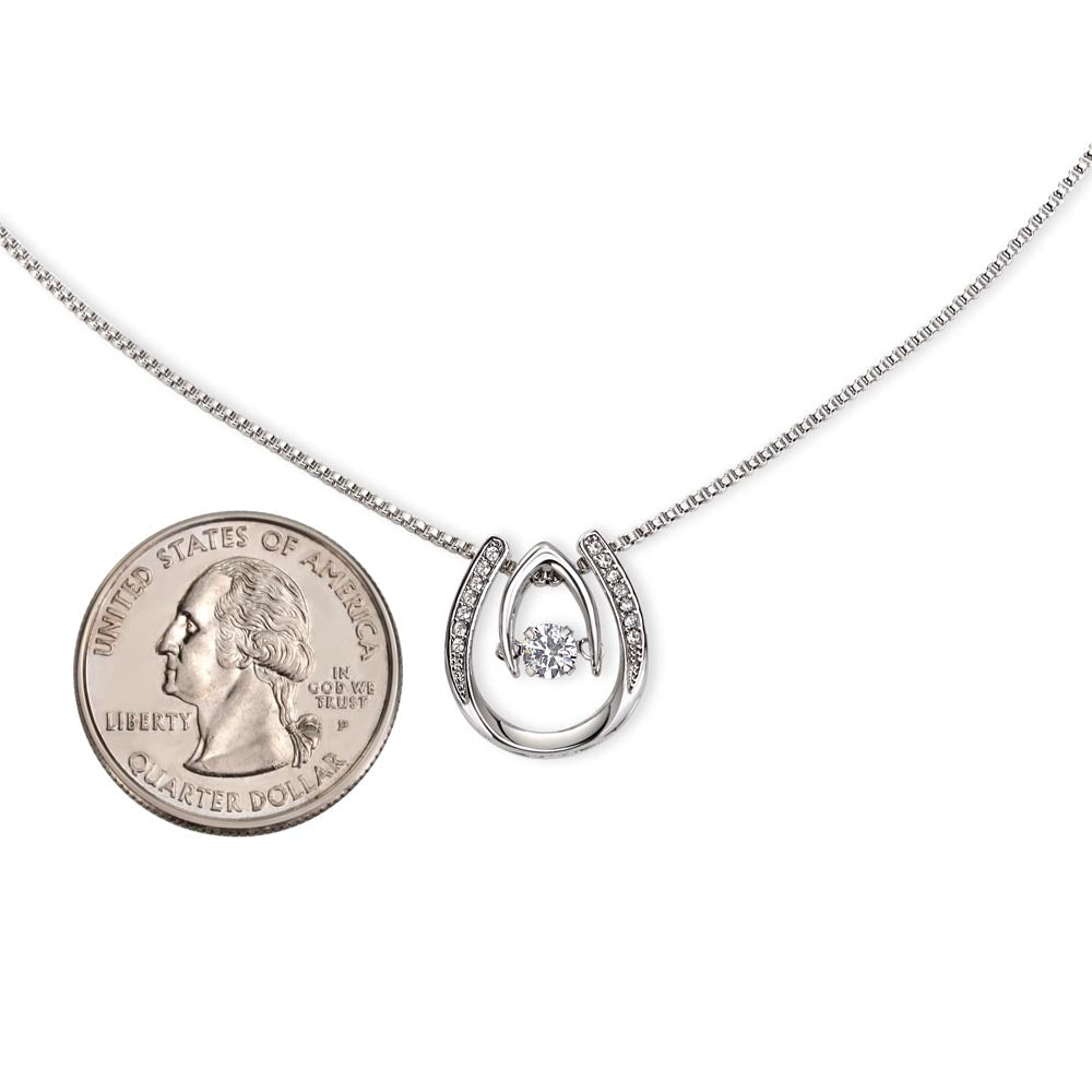TO MY BEAUTIFUL WIFE | LOVE OF MY LIFE | LUCKY HORSESHOE AND WISHBONE NECKLACE