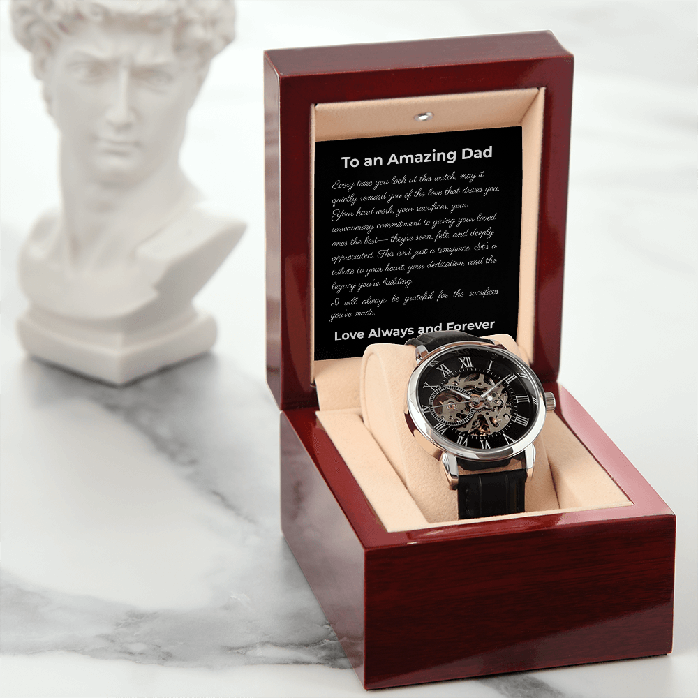 TO AN AMAZING DAD | FOR ALL THE SACRIFICES | AUTOMATIC OPENWORK WATCH