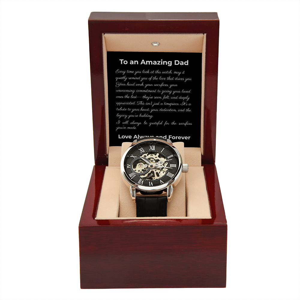 TO AN AMAZING DAD | FOR ALL THE SACRIFICES | AUTOMATIC OPENWORK WATCH