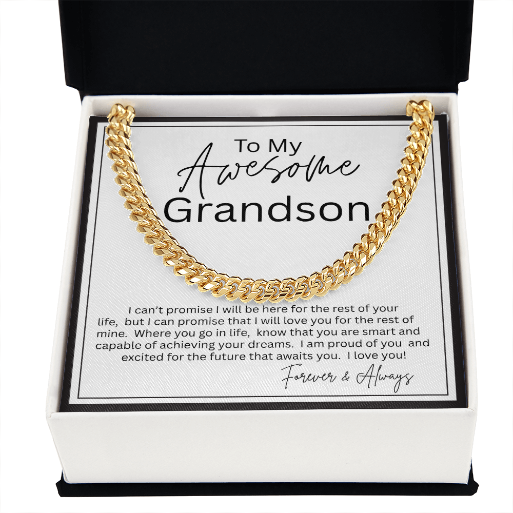 TO MY GRANDSON | I PROMISE | CUBAN LINK CHAIN