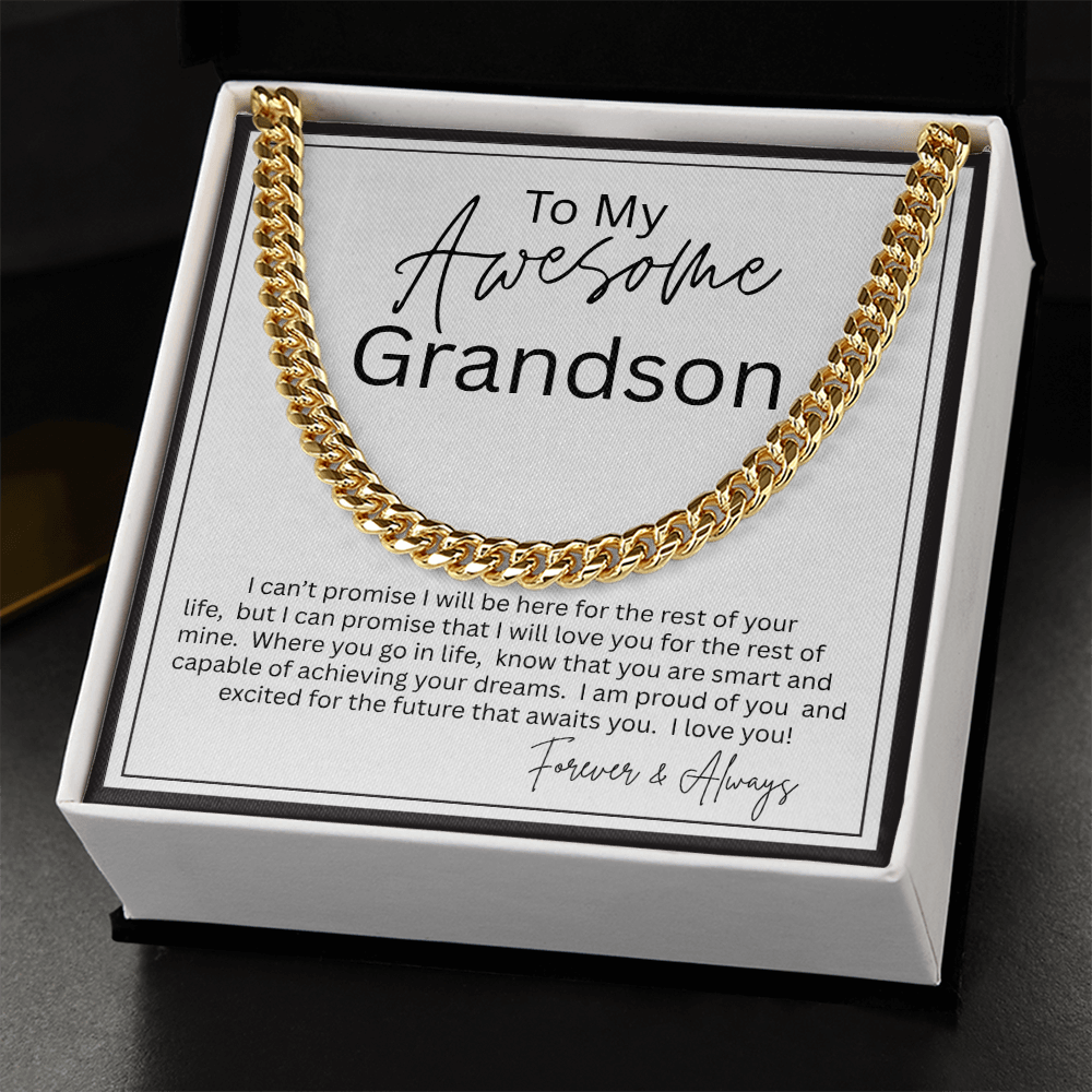 TO MY GRANDSON | I PROMISE | CUBAN LINK CHAIN