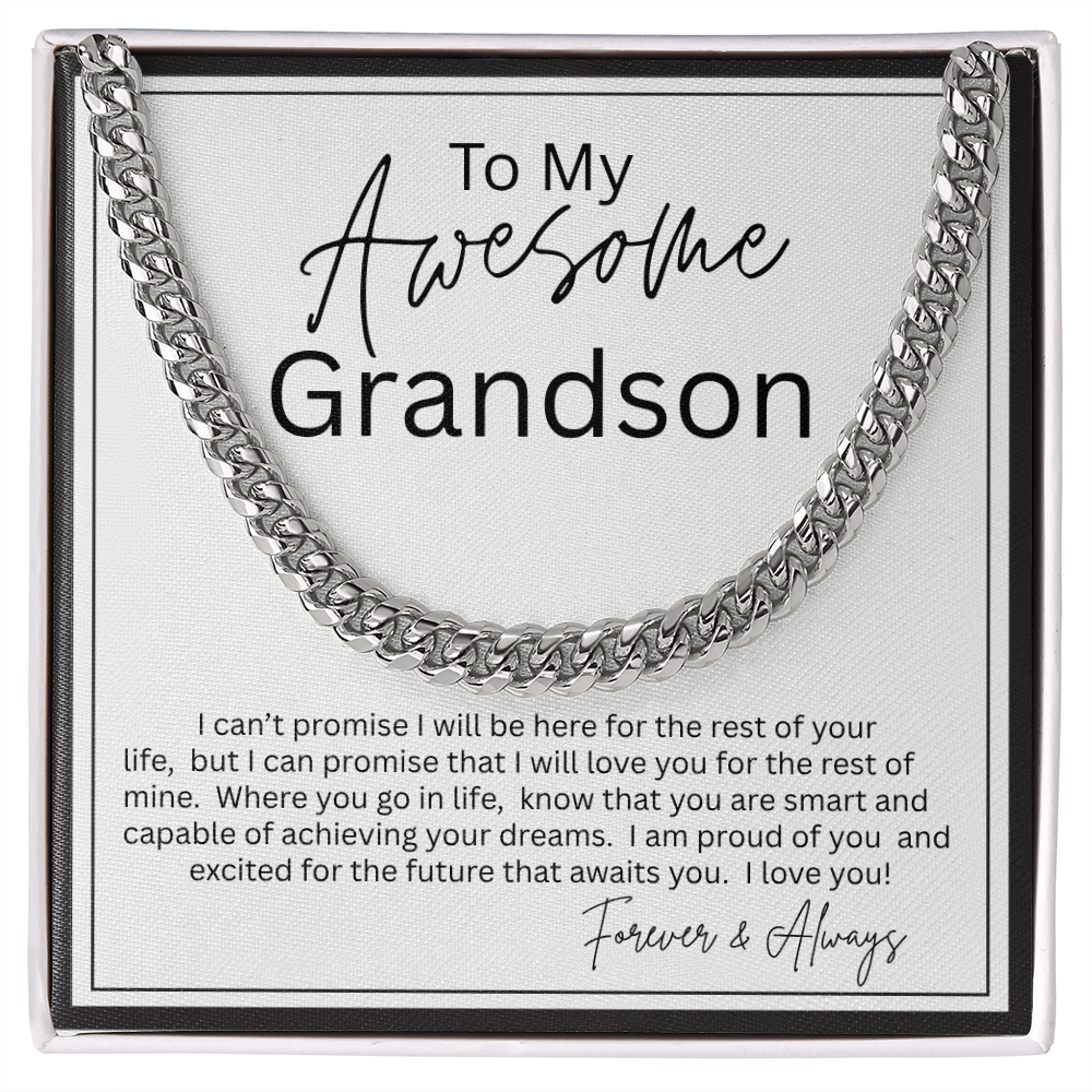 TO MY GRANDSON | I PROMISE | CUBAN LINK CHAIN