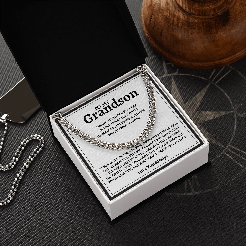 TO MY GRANDSON | I PROMISE | CUBAN LINK CHAIN