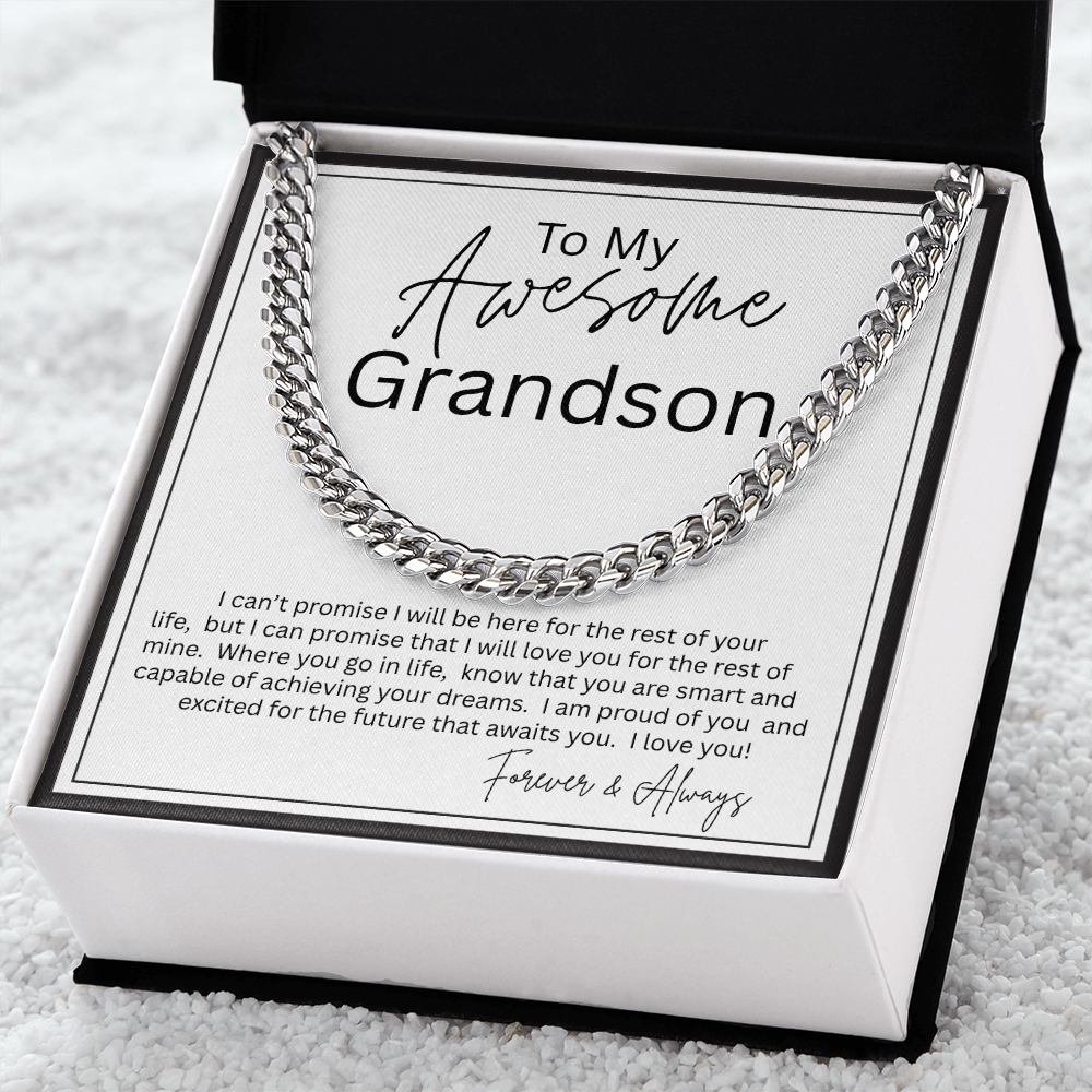 TO MY GRANDSON | I PROMISE | CUBAN LINK CHAIN