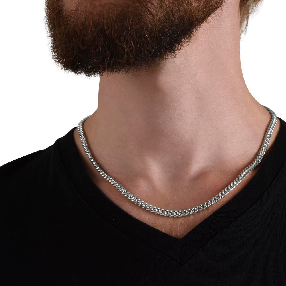 TO THE WORLD'S BEST DAD | THANK YOU FOR BEING THERE | CUBAN LINK CHAIN