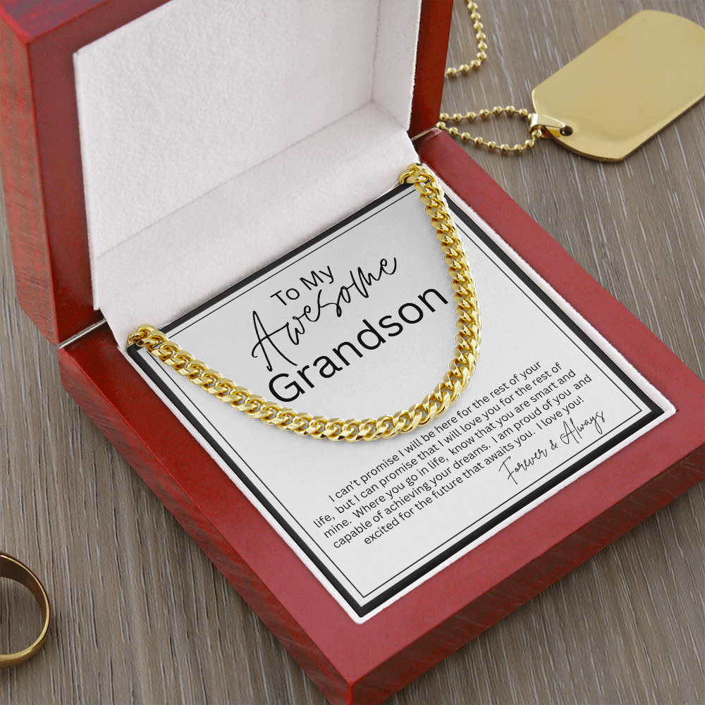 TO MY GRANDSON | I PROMISE | CUBAN LINK CHAIN