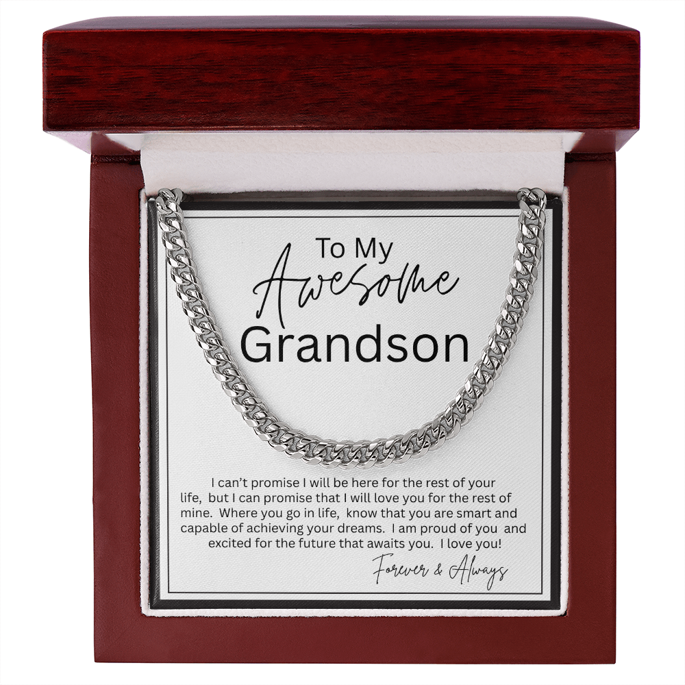 TO MY GRANDSON | I PROMISE | CUBAN LINK CHAIN