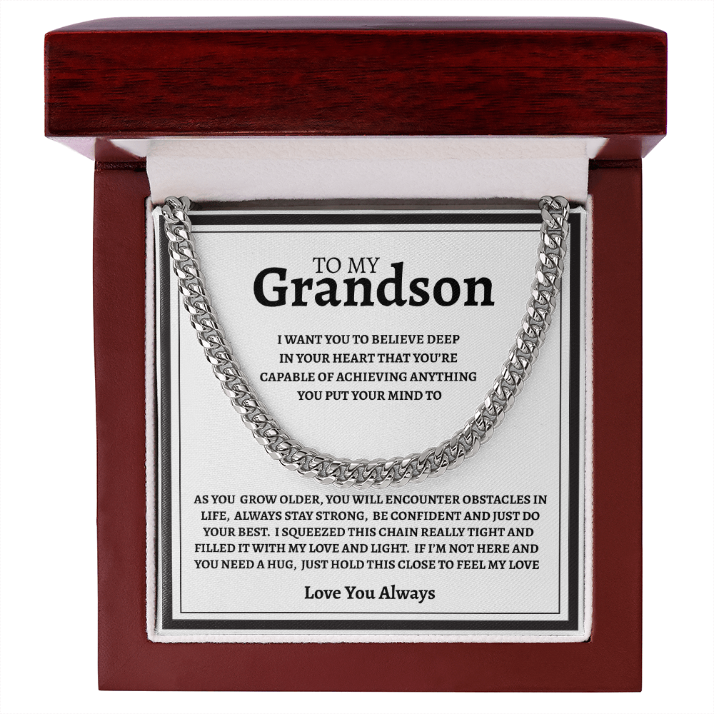 TO MY GRANDSON | I PROMISE | CUBAN LINK CHAIN