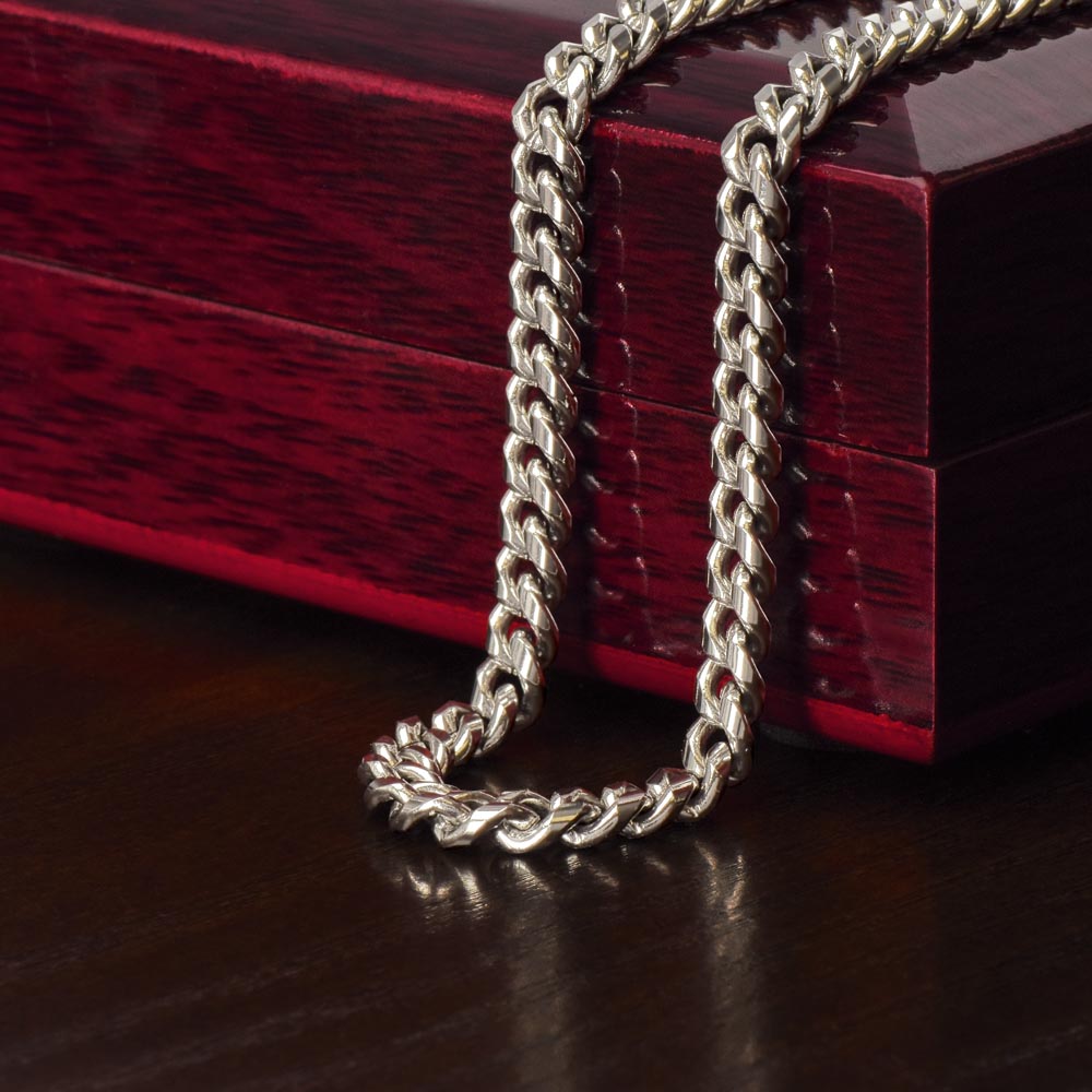TO THE WORLD'S BEST DAD | THANK YOU FOR BEING THERE | CUBAN LINK CHAIN