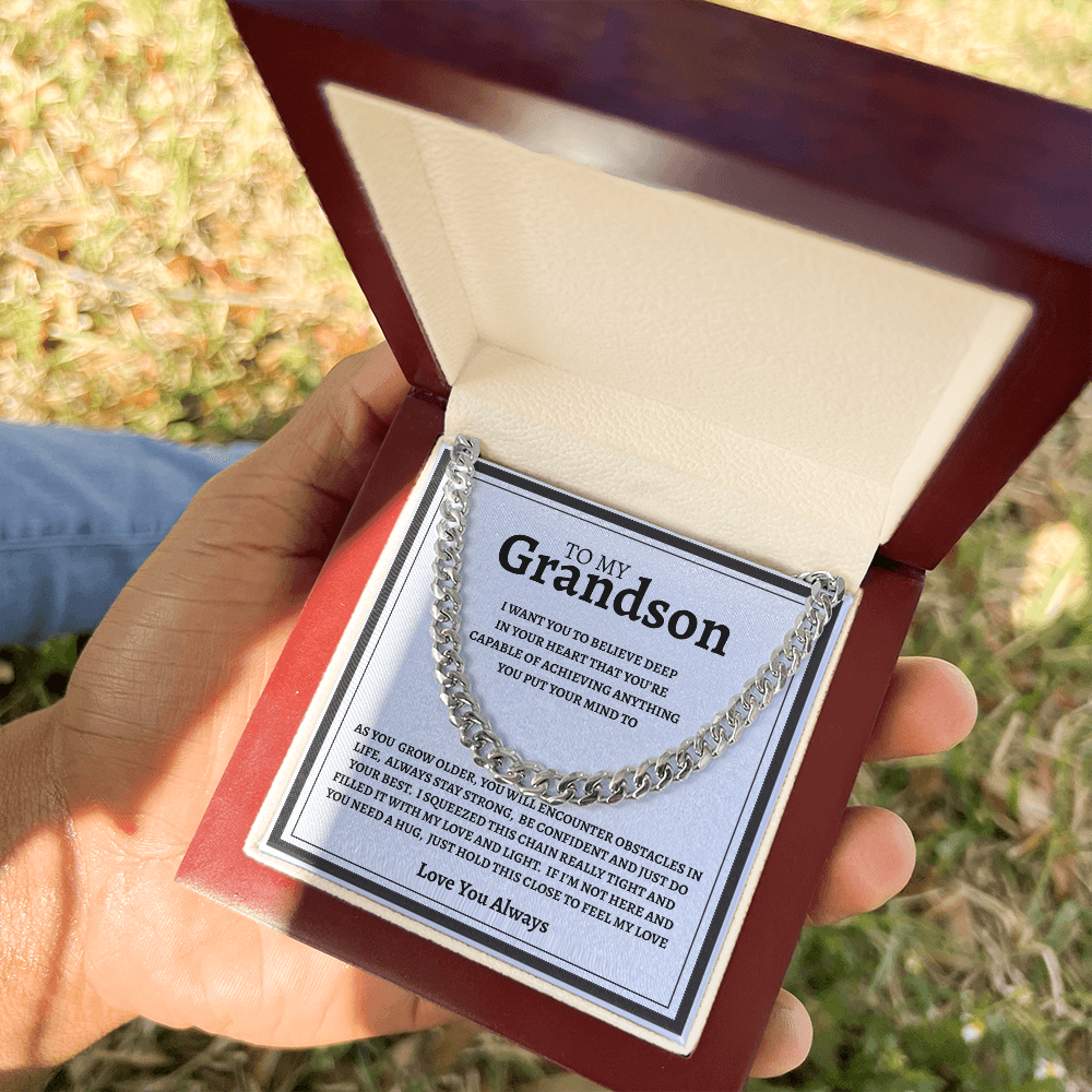 TO MY GRANDSON | I PROMISE | CUBAN LINK CHAIN
