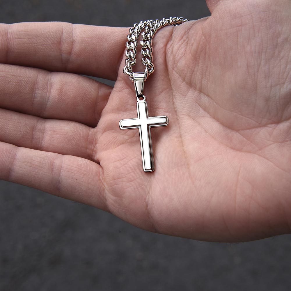 TO MY DAD | NEVER FORGET | ARTISAN CROSS NECKLACE
