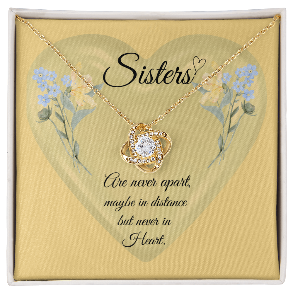 SISTERS | NEVER APART |INTERLOCKING HEARTS NECKLACE