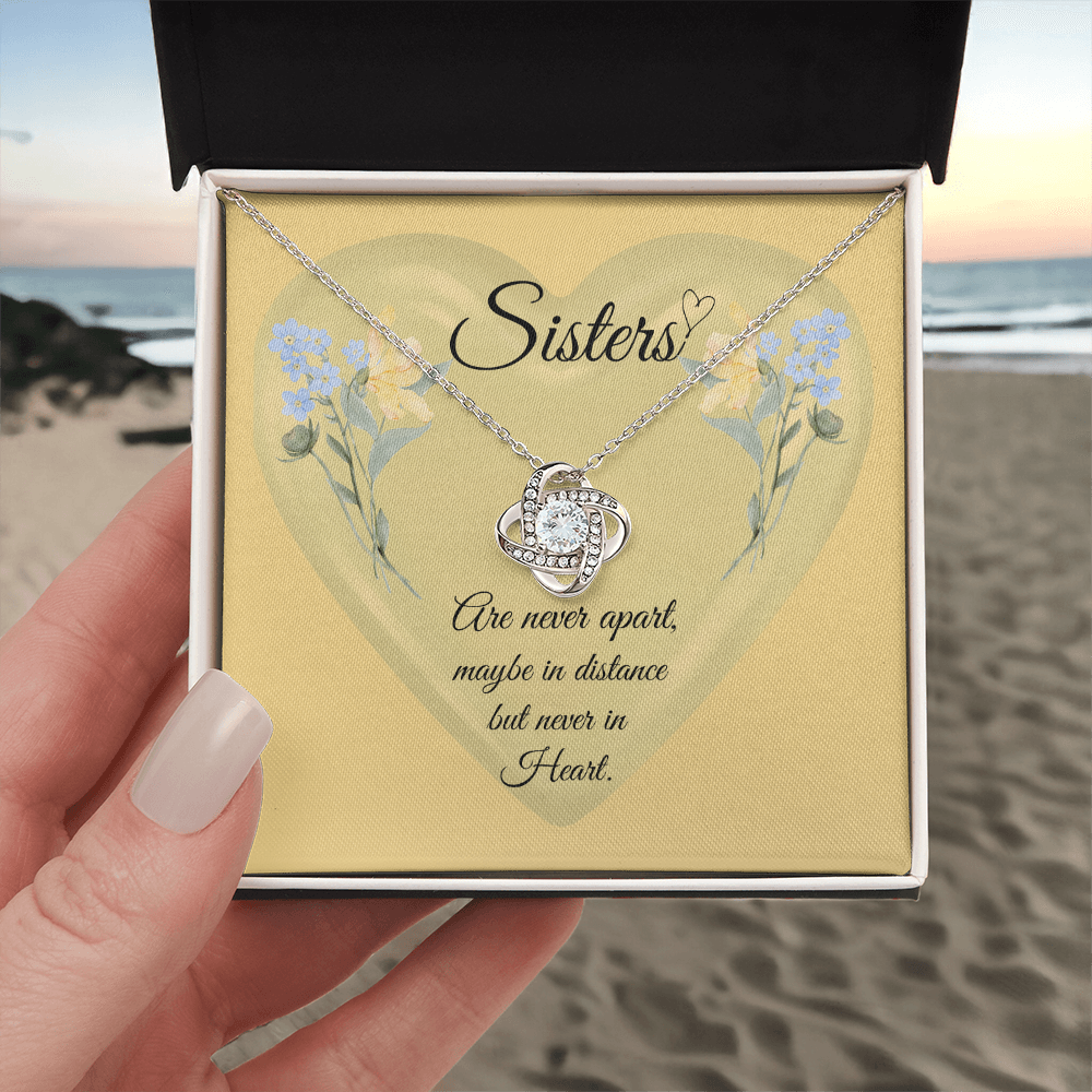 SISTERS | NEVER APART |INTERLOCKING HEARTS NECKLACE
