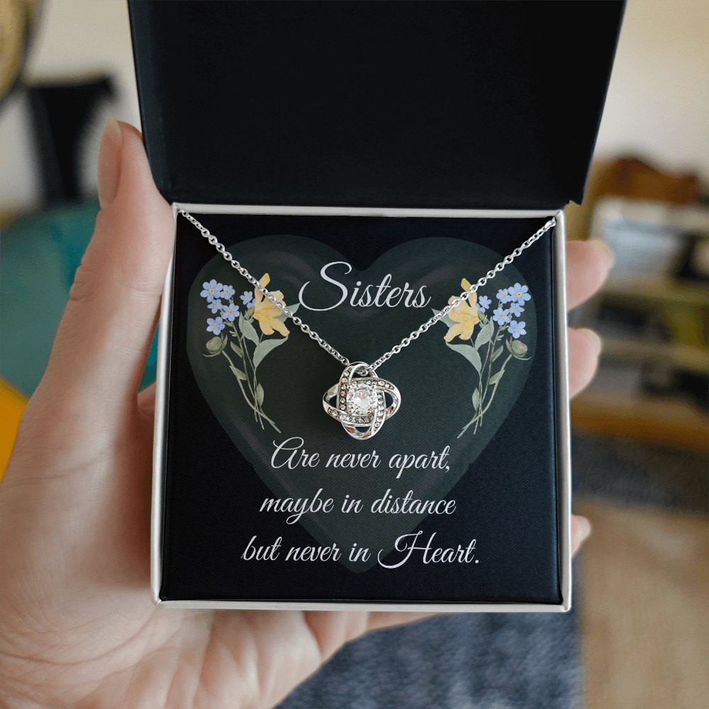 SISTERS | NEVER APART |INTERLOCKING HEARTS NECKLACE