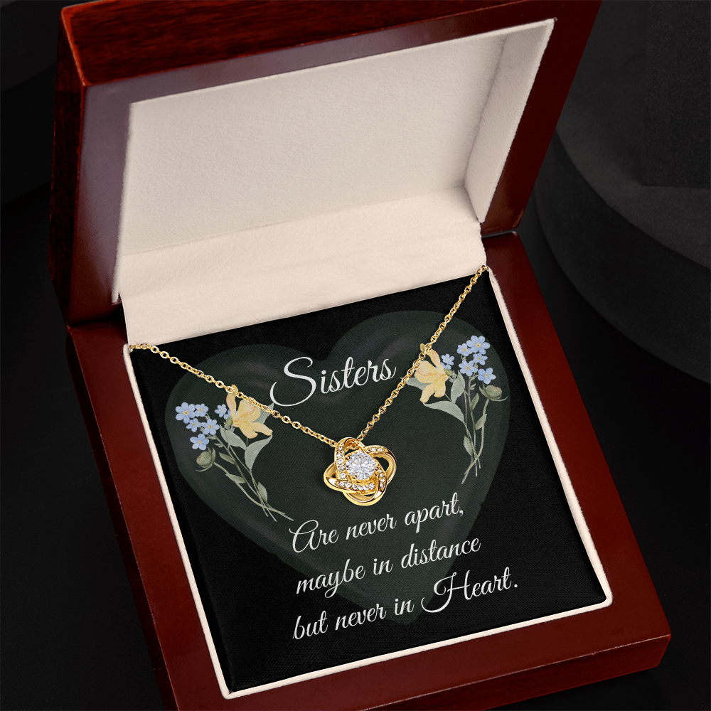 SISTERS | NEVER APART |INTERLOCKING HEARTS NECKLACE