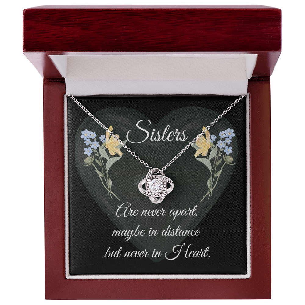 SISTERS | NEVER APART |INTERLOCKING HEARTS NECKLACE