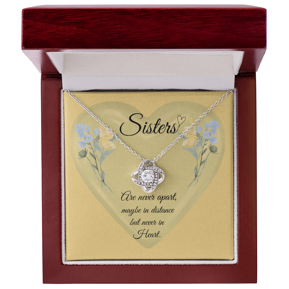 SISTERS | NEVER APART |INTERLOCKING HEARTS NECKLACE