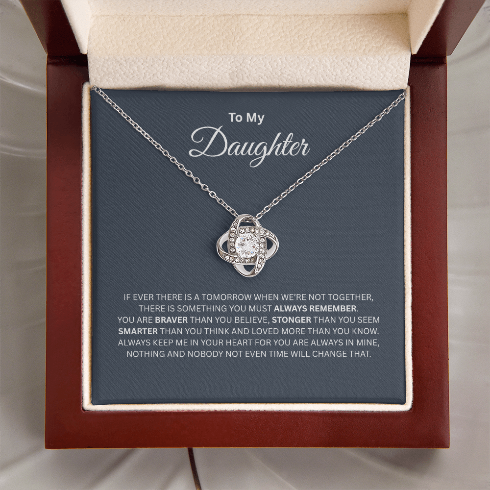 TO MY DAUGHTER | ALWAYS REMEMBER | LOVE KNOT NECKLACE