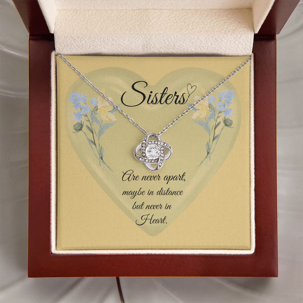 SISTERS | NEVER APART |INTERLOCKING HEARTS NECKLACE