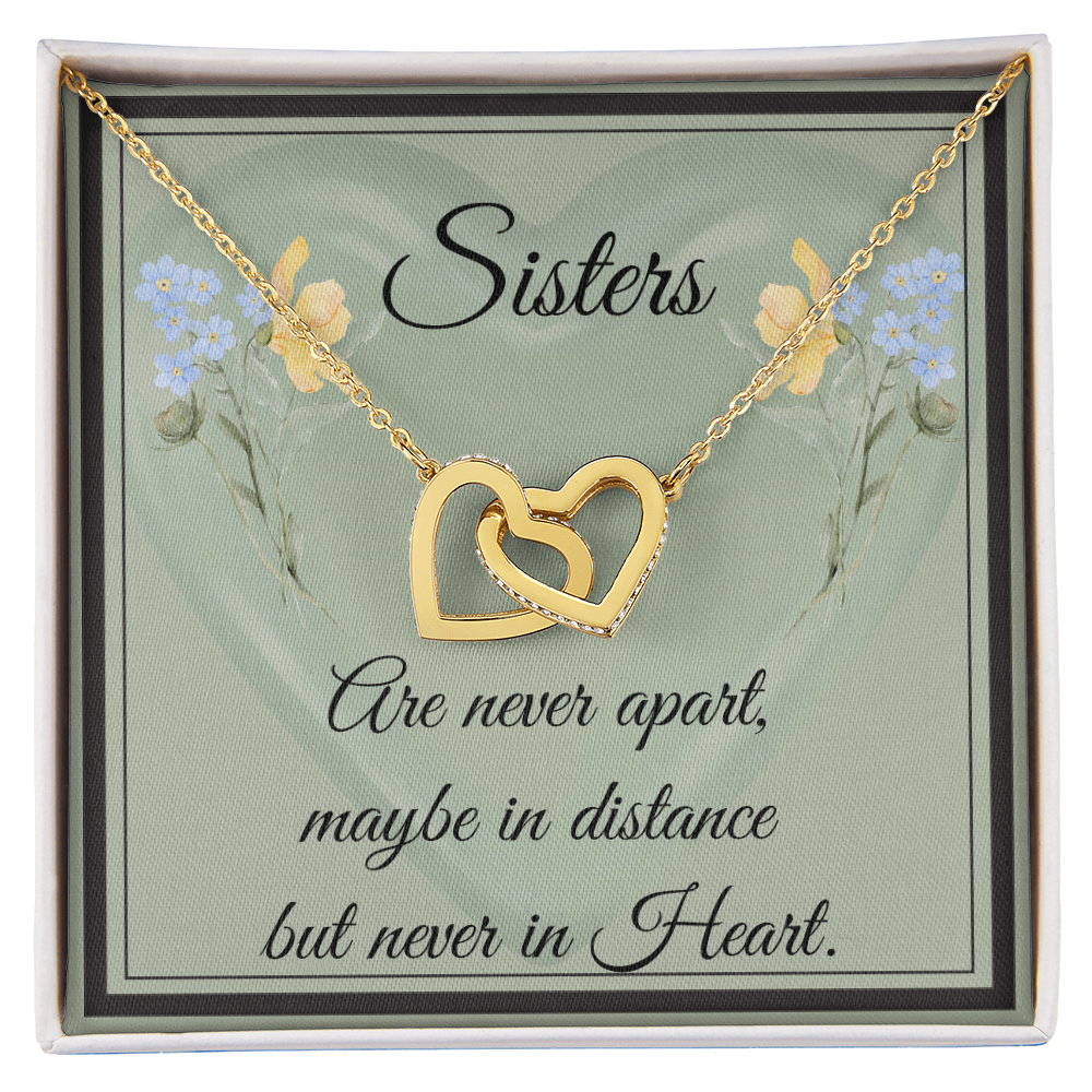 SISTERS | NEVER APART |INTERLOCKING HEARTS NECKLACE