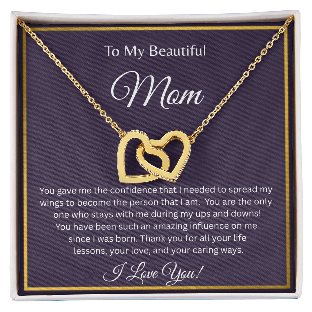 TO MY BEAUTIFUL MOM | GAVE ME CONFIDENCE | DOUBLE HEART NECKLACE