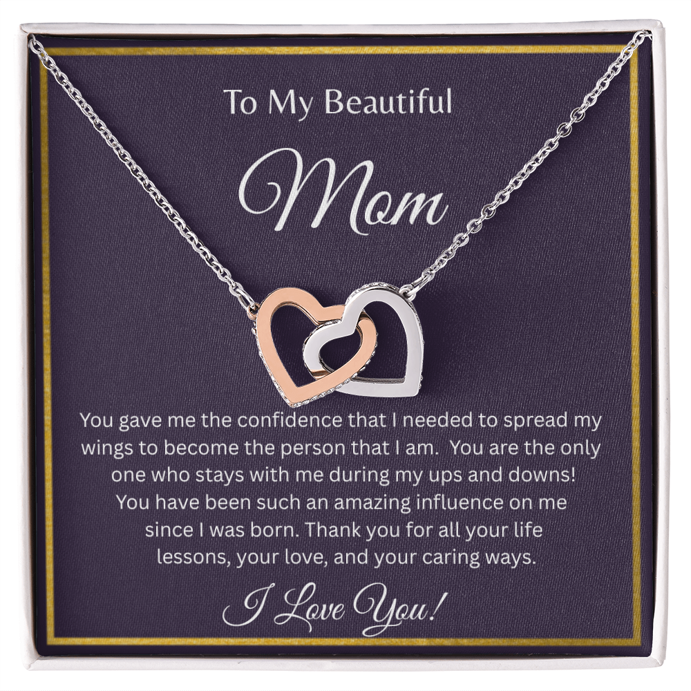 TO MY BEAUTIFUL MOM | GAVE ME CONFIDENCE | DOUBLE HEART NECKLACE