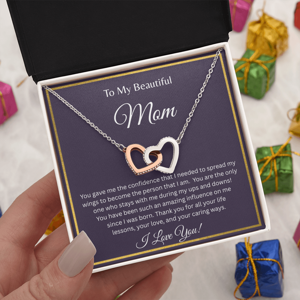 TO MY BEAUTIFUL MOM | GAVE ME CONFIDENCE | DOUBLE HEART NECKLACE