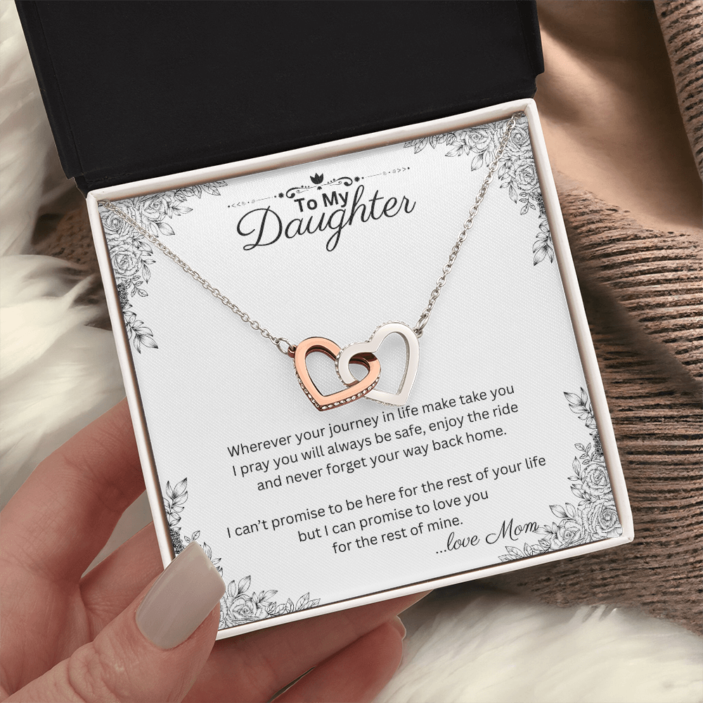 TO MY DAUGHTER | PROMISE TO LOVE YOU | INTERLOCKING HEARTS NECKLACE