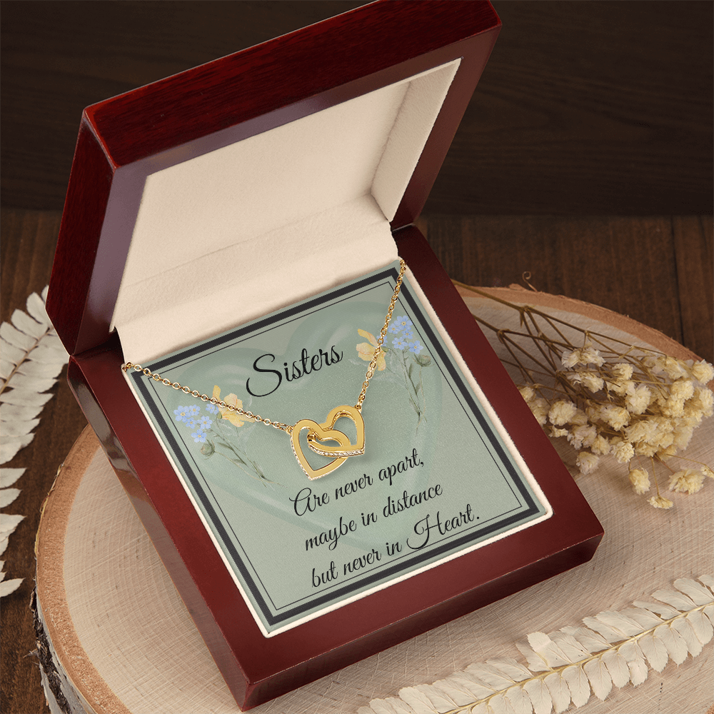 SISTERS | NEVER APART |INTERLOCKING HEARTS NECKLACE