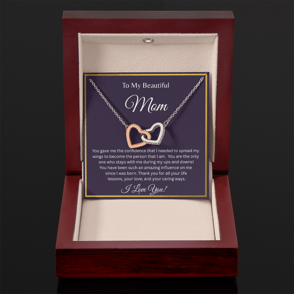 TO MY BEAUTIFUL MOM | GAVE ME CONFIDENCE | DOUBLE HEART NECKLACE