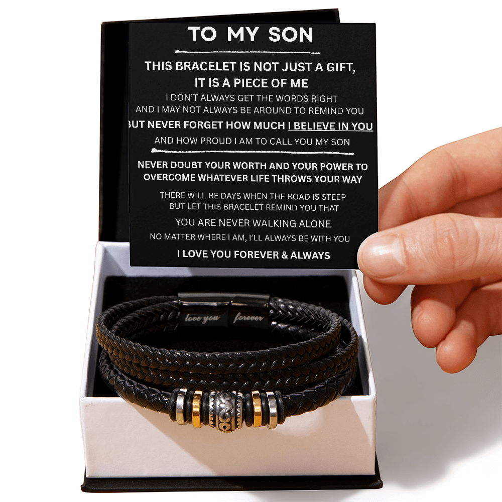 TO MY SON | LOVE YOU FOREVER | MEN'S LEATHER BRACELET