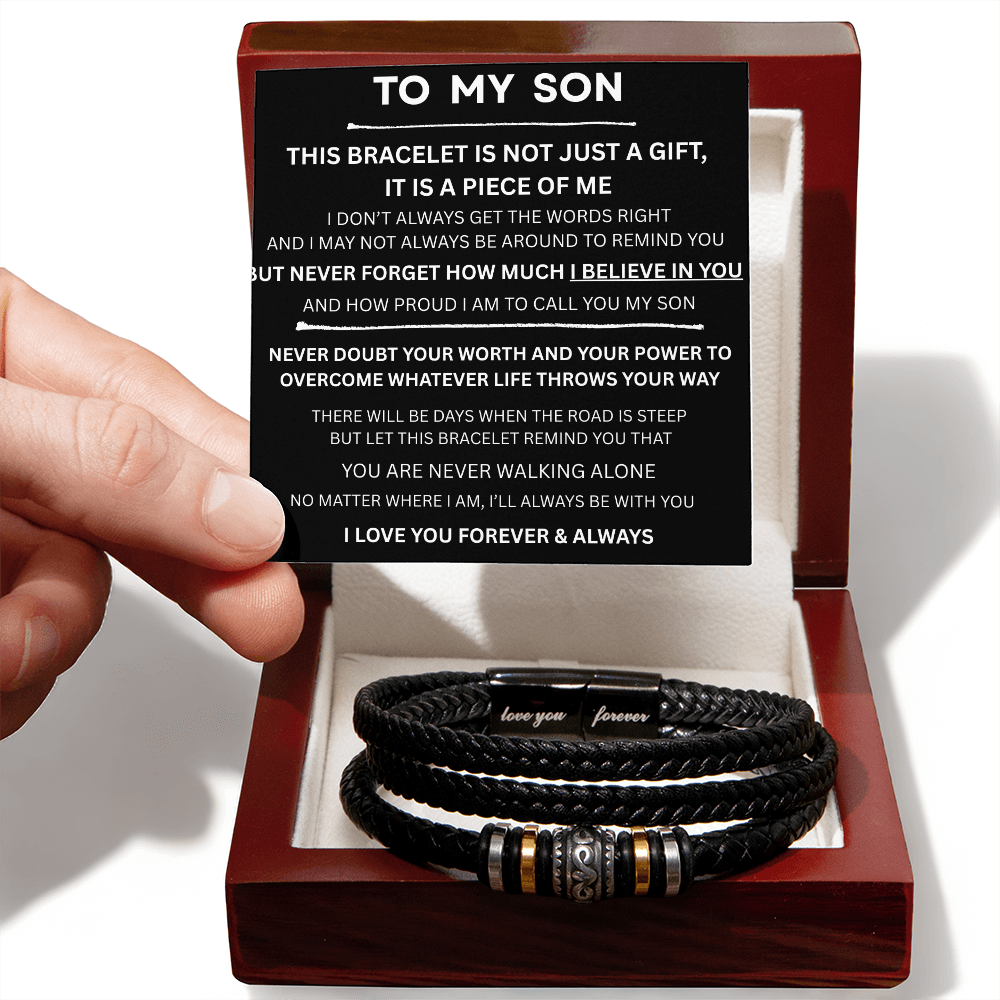 TO MY SON | LOVE YOU FOREVER | MEN'S LEATHER BRACELET