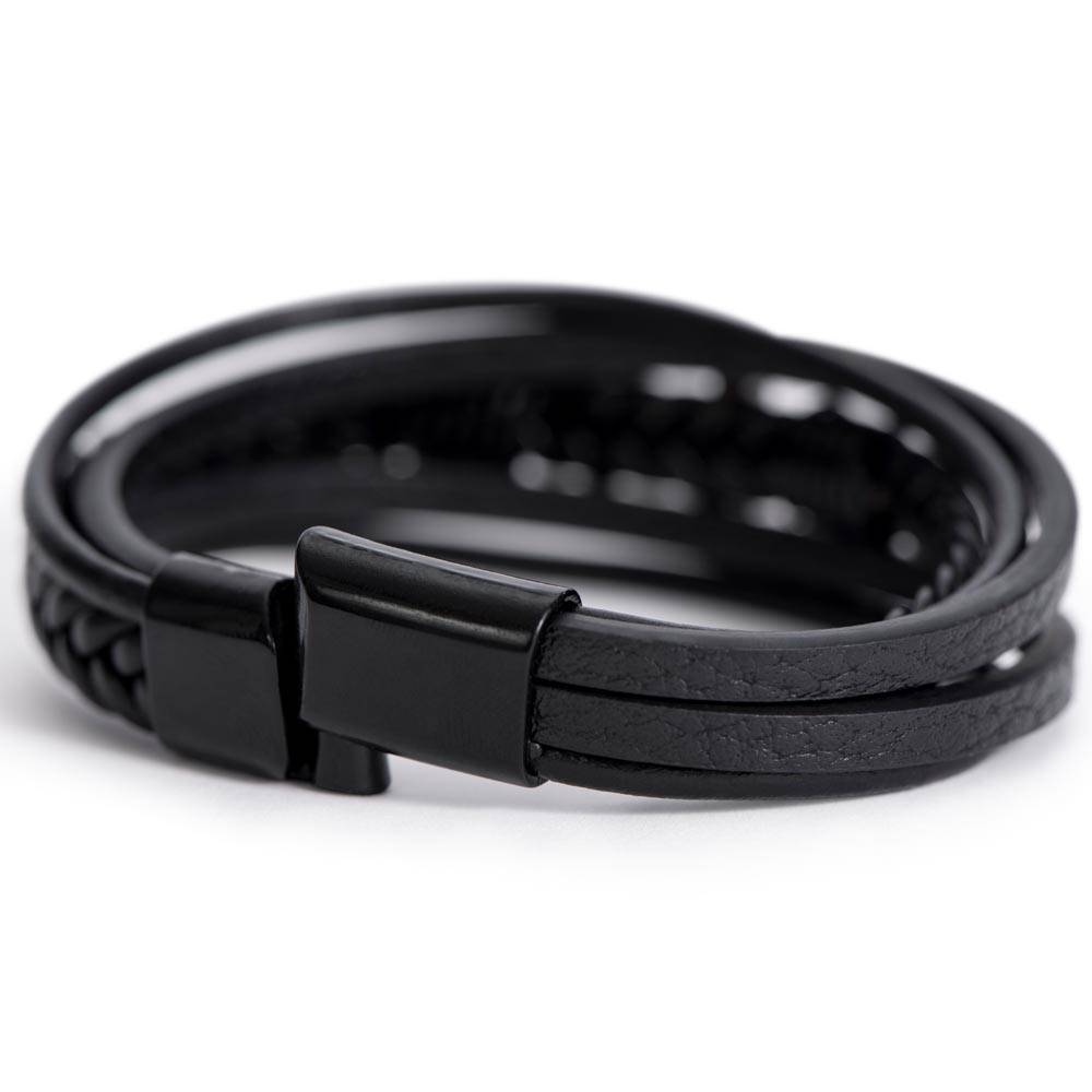 FOR MY SON | YOU ARE MY SON | CROSS LEATHER BRACELET
