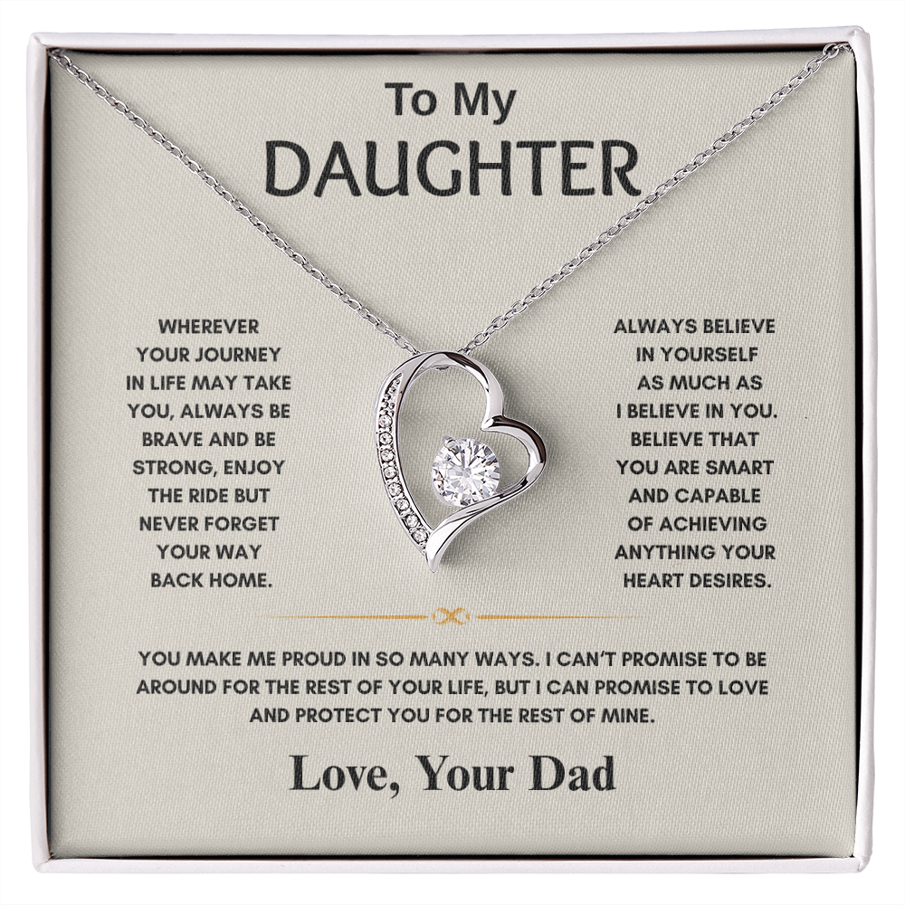 TO MY DAUGHTER | NEVER FORGET YOUR WAY BACK HOME | FOREVER LOVE HEART NECKLACE