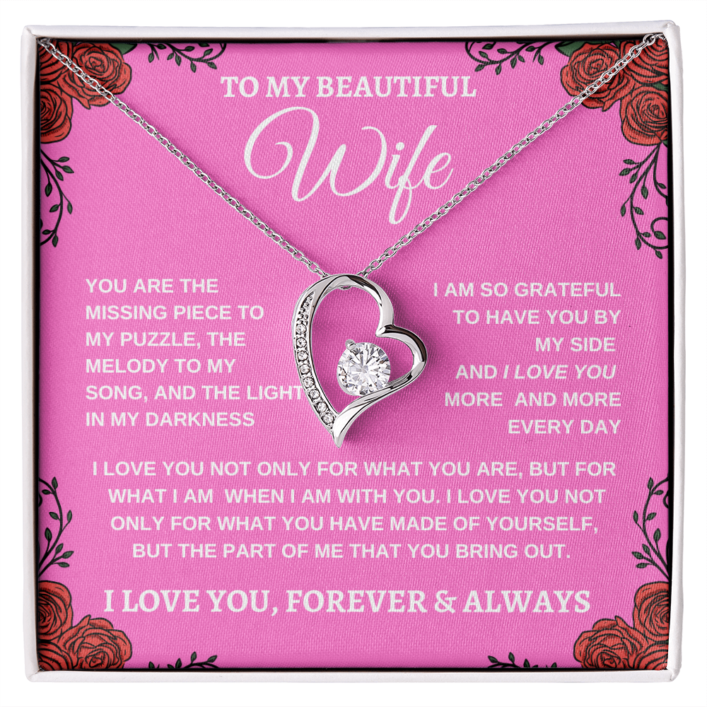 TO MY BEAUTIFUL WIFE |I LOVE YOU MORE AND MORE | FOREVER LOVE NECKLACE