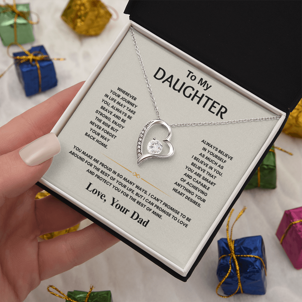 TO MY DAUGHTER | NEVER FORGET YOUR WAY BACK HOME | FOREVER LOVE HEART NECKLACE