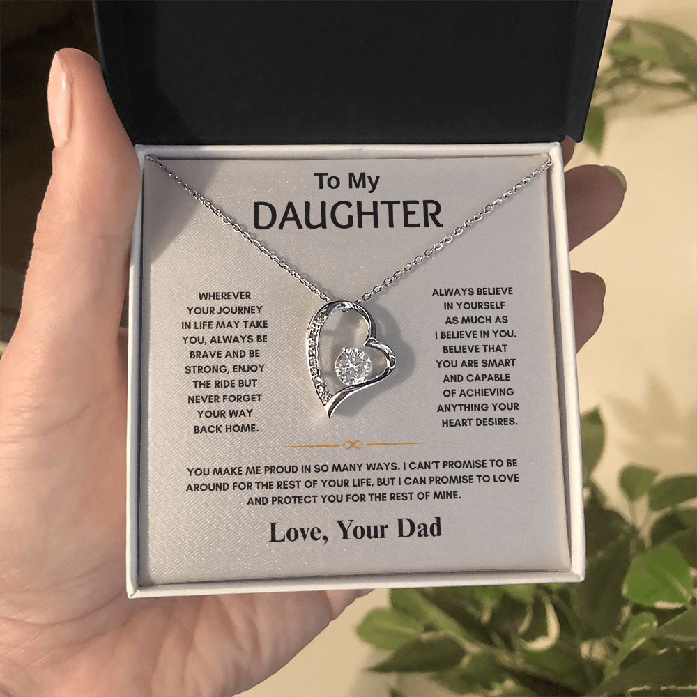 TO MY DAUGHTER | NEVER FORGET YOUR WAY BACK HOME | FOREVER LOVE HEART NECKLACE